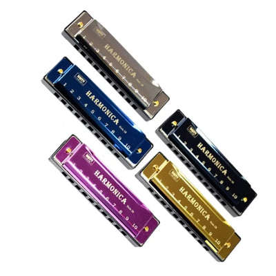 Metal Harmonica Key of C 10 Hole Chromatic Scale Harmonica with Box for Beginner Students Kids Gift