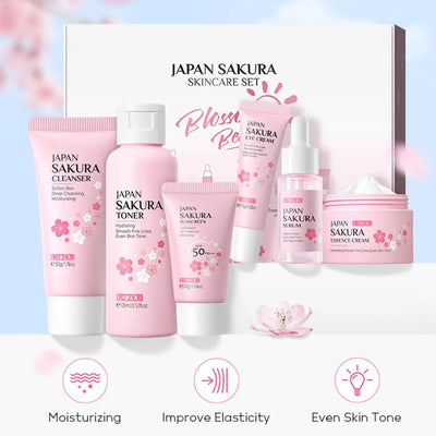 6pcs/Set Sakura Skin Care Sets Gift Sets Skin Care Kit with Cleanser Face Cream Serum Toner Facial Cleanser Product Gift Box New