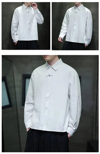 Mens Linen Shirts Casual Streetwear Long Sleeve Turn Down Collar Summer Beach Vacation Hawaiian Shirts M-5XL Plus Size Men Tops