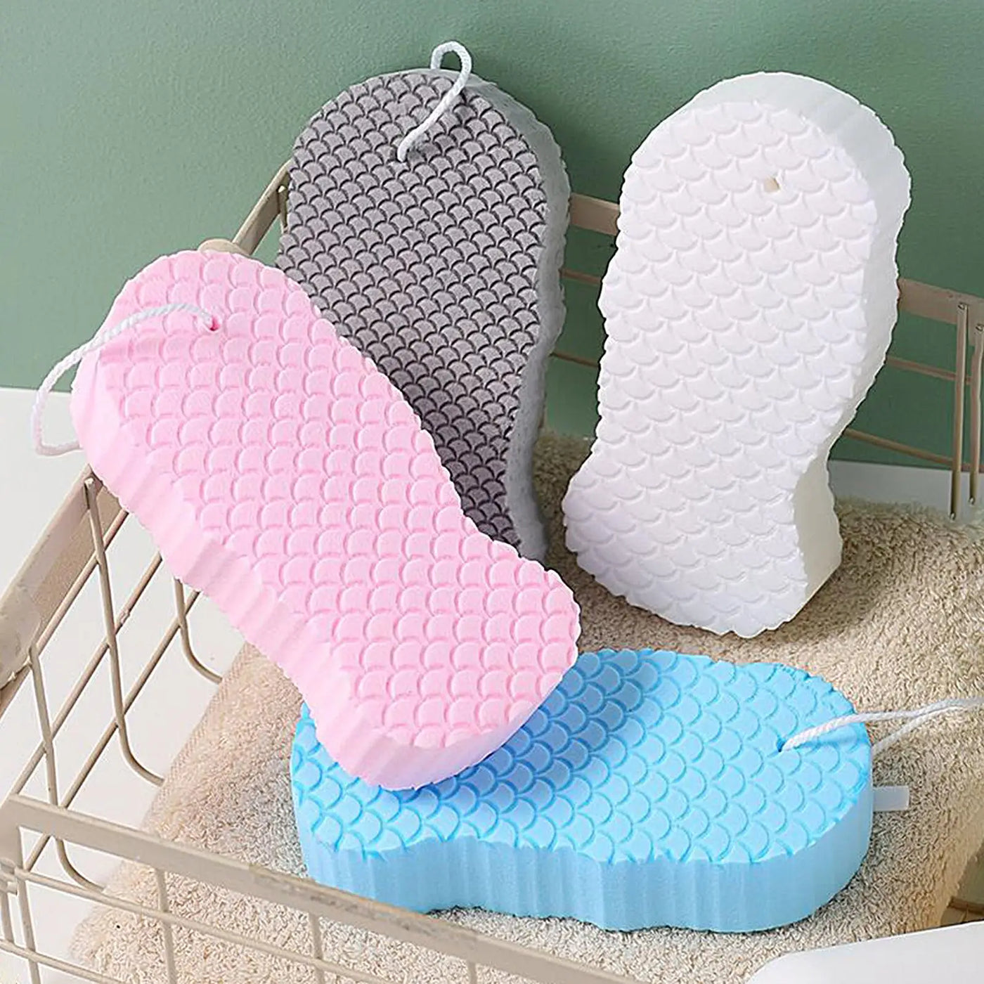 Bath Sponge Exfoliating Bath Scrubbing Sponges  Body Washcloth Skin Scrubber Relax Exfoliating Skincare Shower Scrubbing Tool