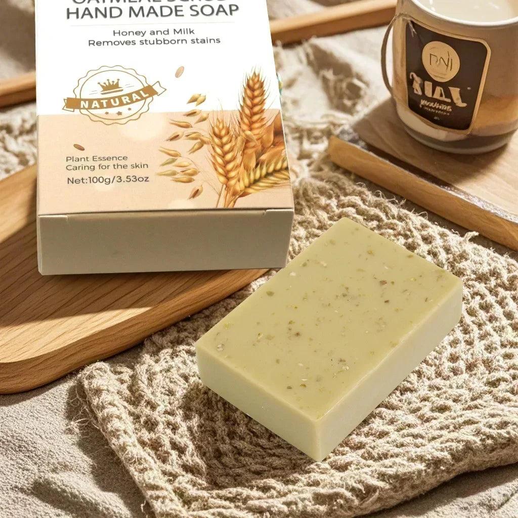 Handmade oat soap - natural gentle brightening exfoliating body facial