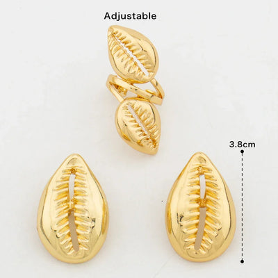 Fashion Women Jewelry Set for Women African Pendant Necklace and Earrings with Bangle Ring 4Pcs Set for Engagement Party Gifts