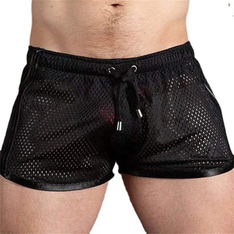 Men Shorts Sport Cool Running Shorts Quick Dry Grid summer Workout Short Pants Breathable Men Fashion Training Swim Beach Shorts