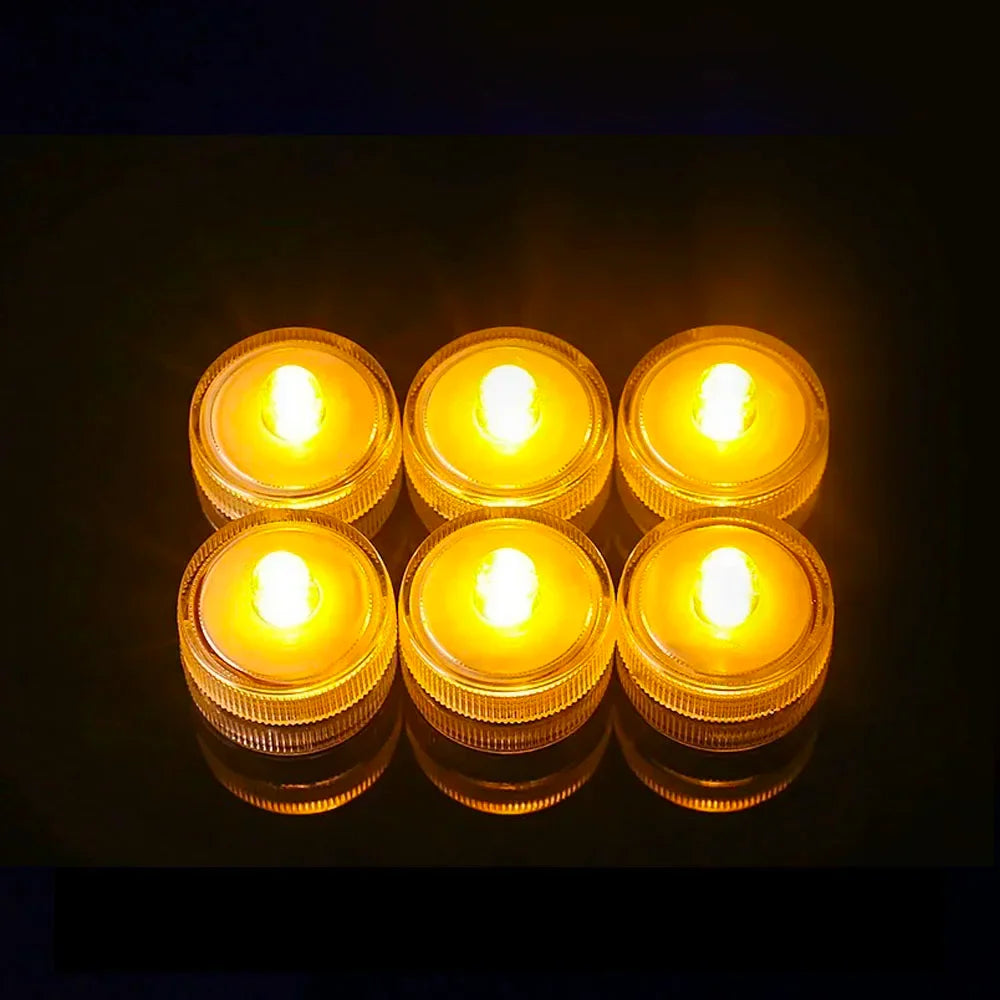 1 Pack Submersible LED Lights Waterproof Small Tealight Flameless Submersible Lights for Decor Vase Pool Pond Halloween Lantern