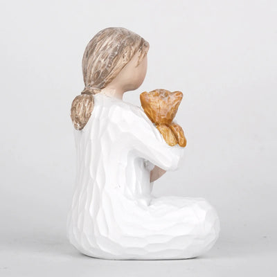 Thanksgiving Day Girl And Cat Theme Decorations Family Gift Sculptures Creative Home Decorations And Artistic Gifts