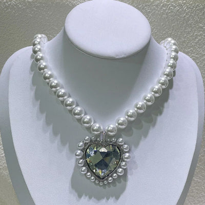 2025 New Trend Fine Jewelry Sets Charming White Geometric Crystal Fashion Pearl Necklace Ring Earrings Romantic Gift for Women