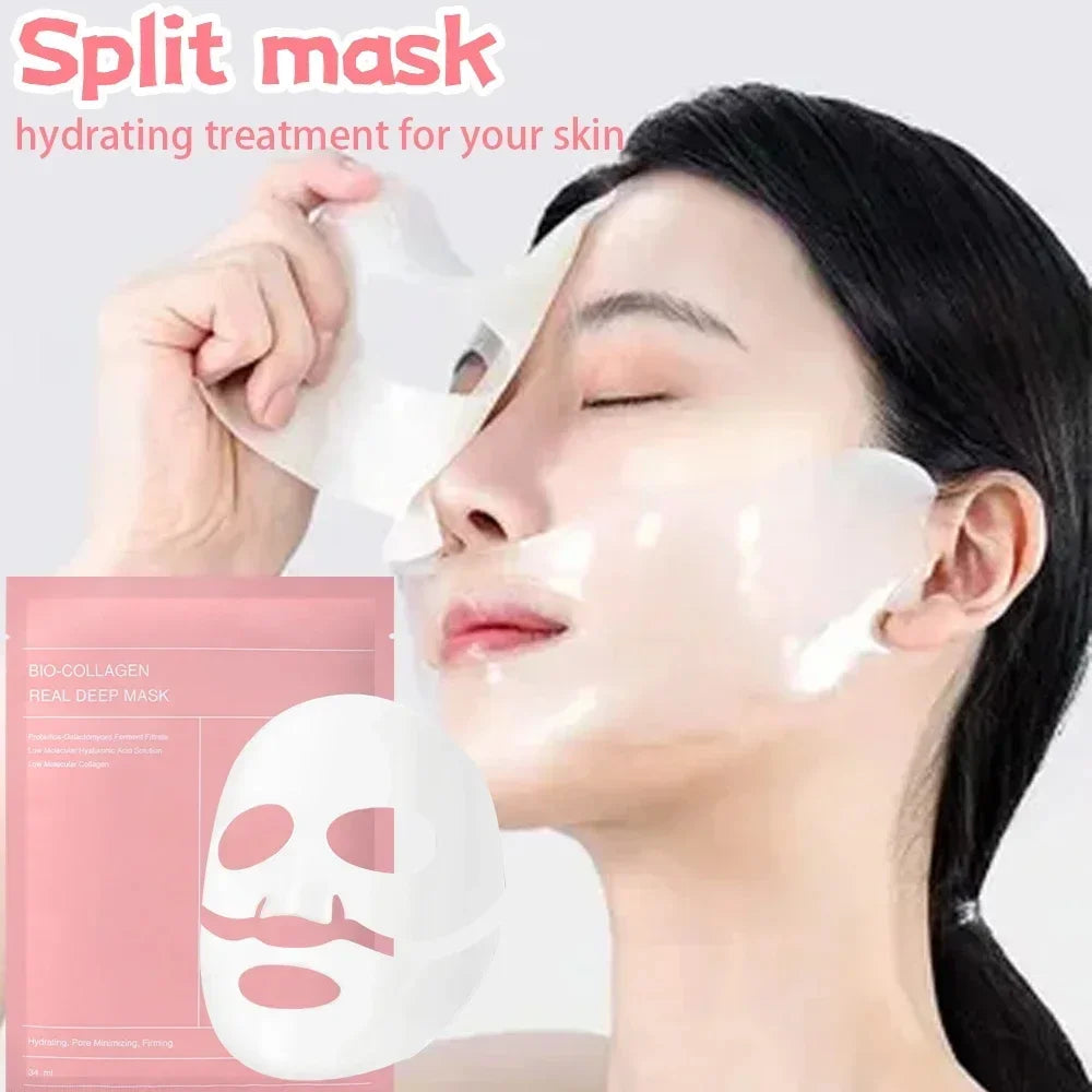 Bio Collagen Brightening Mask Deep Hydrating Shrink Pores Overnight Mask Gentle Moisturizing Refreshing Women Facial Skin Care