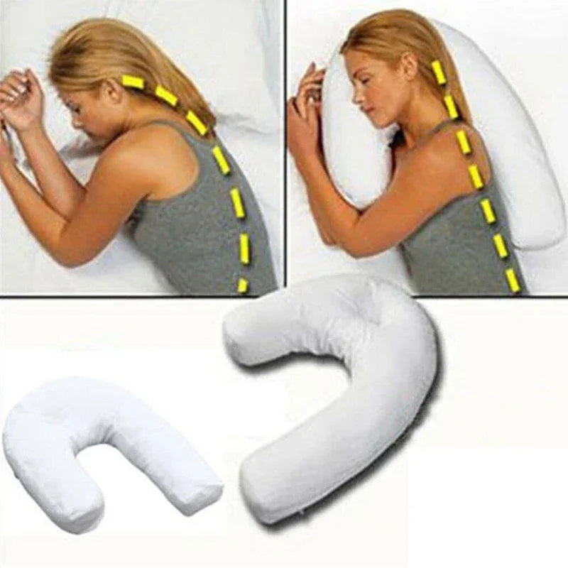 Contour Pillow with Ear Pocket, Great for Sleeping on the Side, Neck, Shoulder and Back Pain Relief, Home and Travel