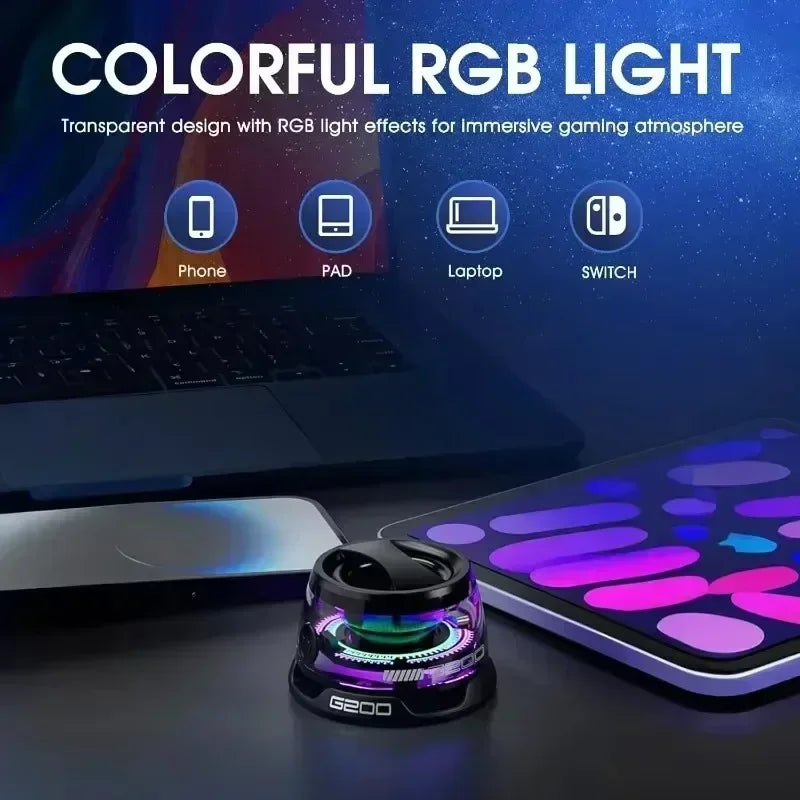 Bluetooth speaker with multiple RGB color lights and magnetic phone holder, suitable for showerrooms, bicycles, cars, and outdoo