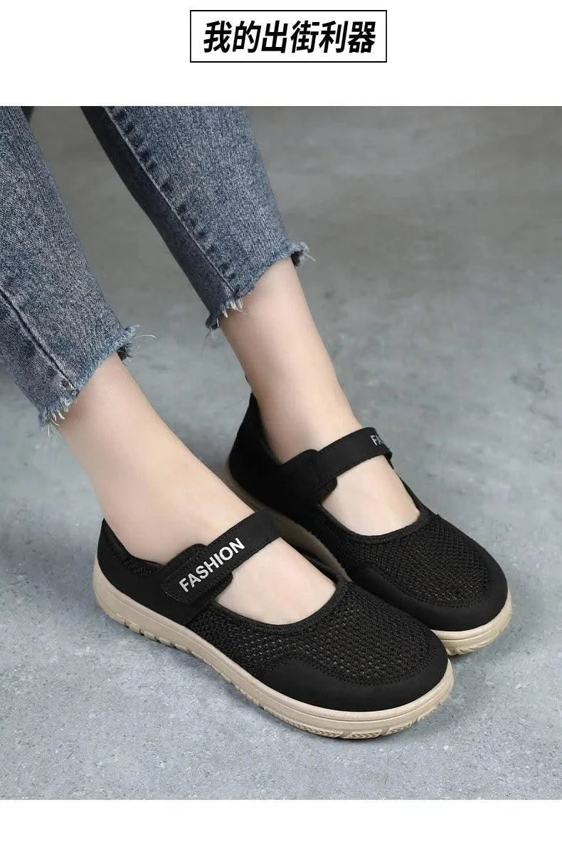 Women's Plus Size Wide Width Sandals Soft Sole Comfortable Mom Shoes Breathable Fabric Spring No Slip Chubby Feet Casual Walking