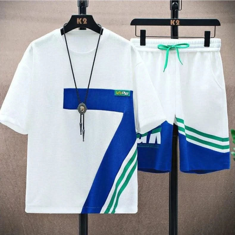 Casual Gradient Men Set T-Shirt Summer