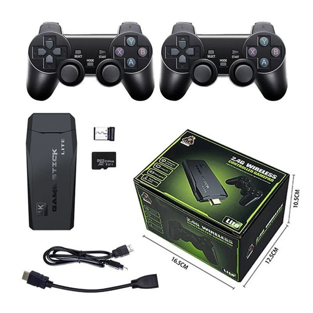 2.4G Video Game Console Dual Wireless Controller Game Stick 4K 10000 Games 32/64GB Retro Games for PS1/GBA Boys Christmas Gift