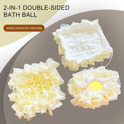 Bath Sponge 2 In 1 Body Sponge With Soap Pouch Multifunctional Bathroom Accessories For Skin Care Daily Use Travel Spa