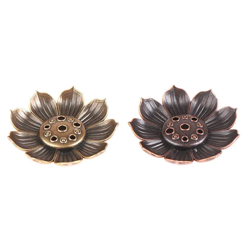 Buddhism Lotus Line Incense Holder Plate Alloy Incense Burner Temples Yoga Studios Home Decoration