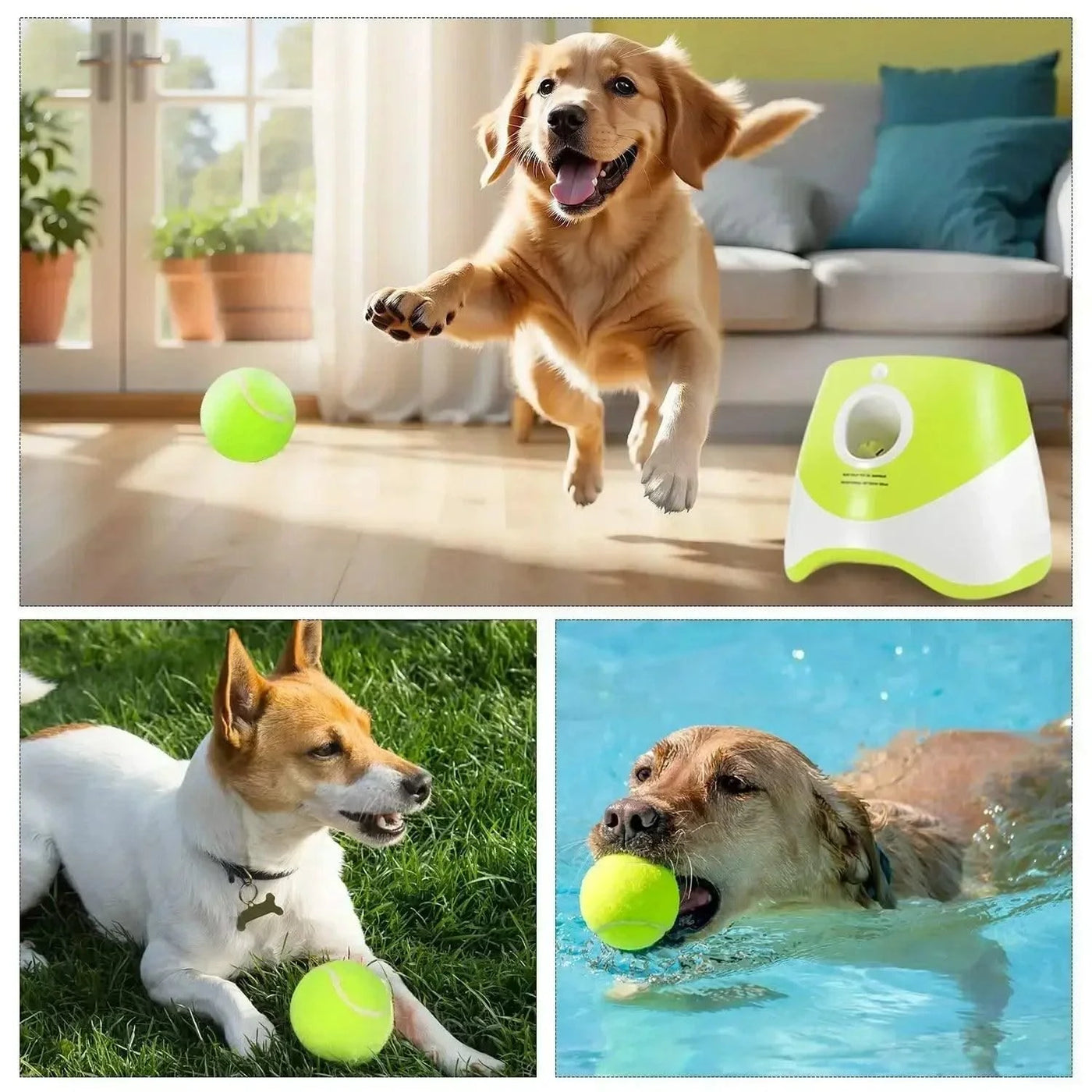 Automatic Dog Ball Launcher with 3 Distance Settings for Indoor & Outdoor Play, Keeps Pets Active & Healthy.