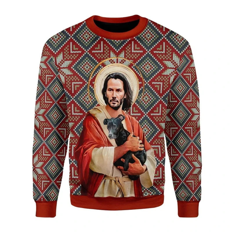 Men Women ugly christmas Sweatshirt Jesus Sweater 3D Printed the Orthodox graphic Sweaters Tops new unisex clothing dropshipping