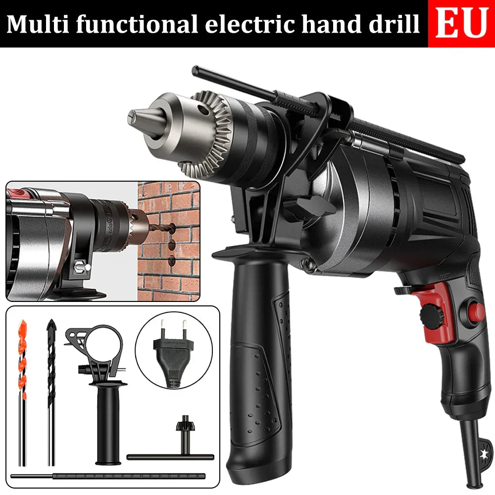 780W Multifunctional household hand drill High-power impact drill Electric screwdriver Wood, steel, wall drilling tools