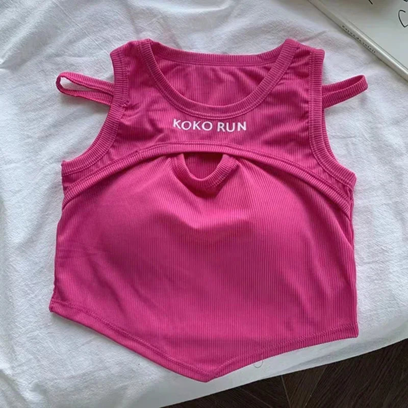 Women Knitting Irregular Tank Tops