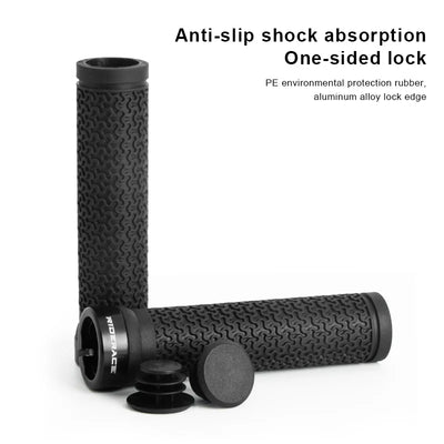 RIDERACE Bicycle Handle Bar Grips MTB Mountain Bike Single-sided Locking Handlebar Cover Rubber Non-slip Cycling Accessories