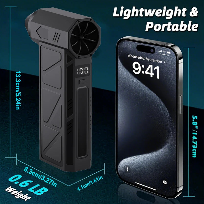 Electric Air Duster - 9999999Rph Super Power Cordless Blower, Portable Turbo Fan, Three-Speed Adjustable, 4000 Mah Fast Charging, Suitable for Cleaning Computers, Keyboards, Houses, Outdoors and Cars, Best Gift for Husband an