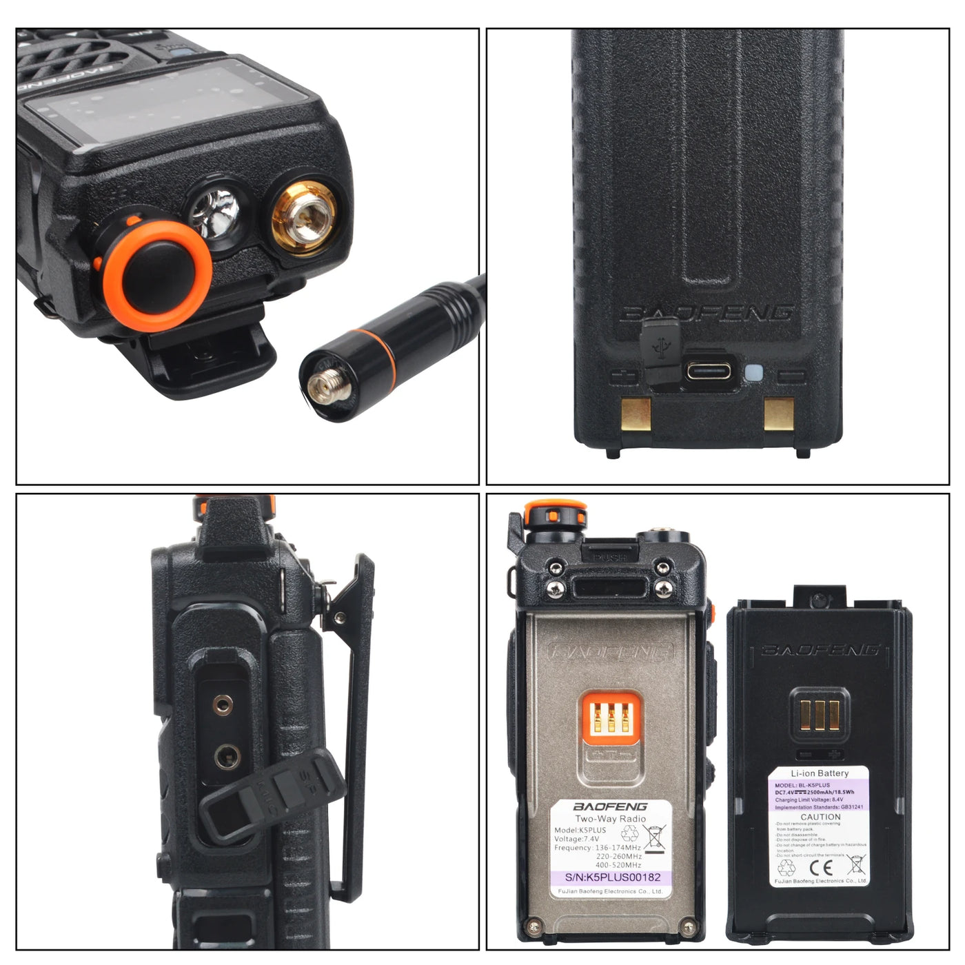 Walkie Talkie Baofeng K5Plus Tri-band Tx Six-band Rx 8W 999Ch Wireless Frequency Copy Scrambler Vox NoAA FM Radio K5PLUS