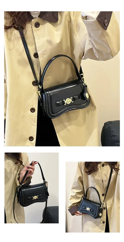 Designer Style Crossbody Bag for Women Genuine Leather Shoulder Handbag Ladies Compact Wallet Phone Holder Purse