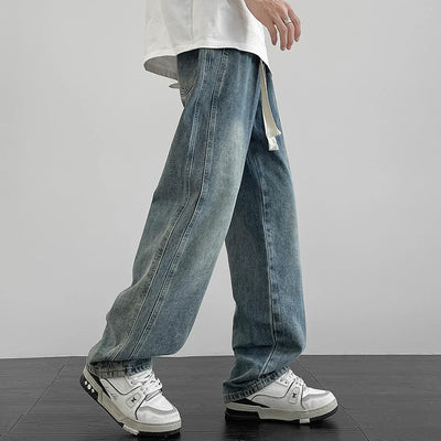 Men's denim pants American retro straight leg jeans loose and breathable suitable for daily casual street men's essential items
