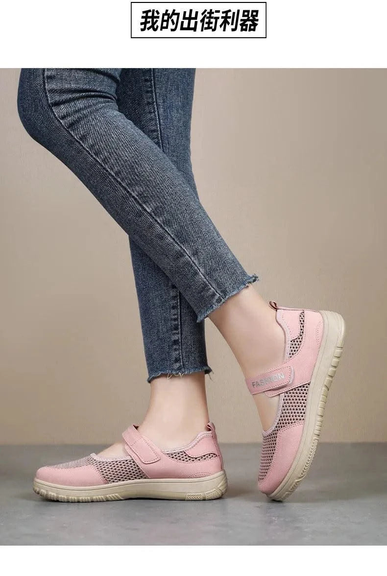 Women's Plus Size Wide Width Sandals Soft Sole Comfortable Mom Shoes Breathable Fabric Spring No Slip Chubby Feet Casual Walking