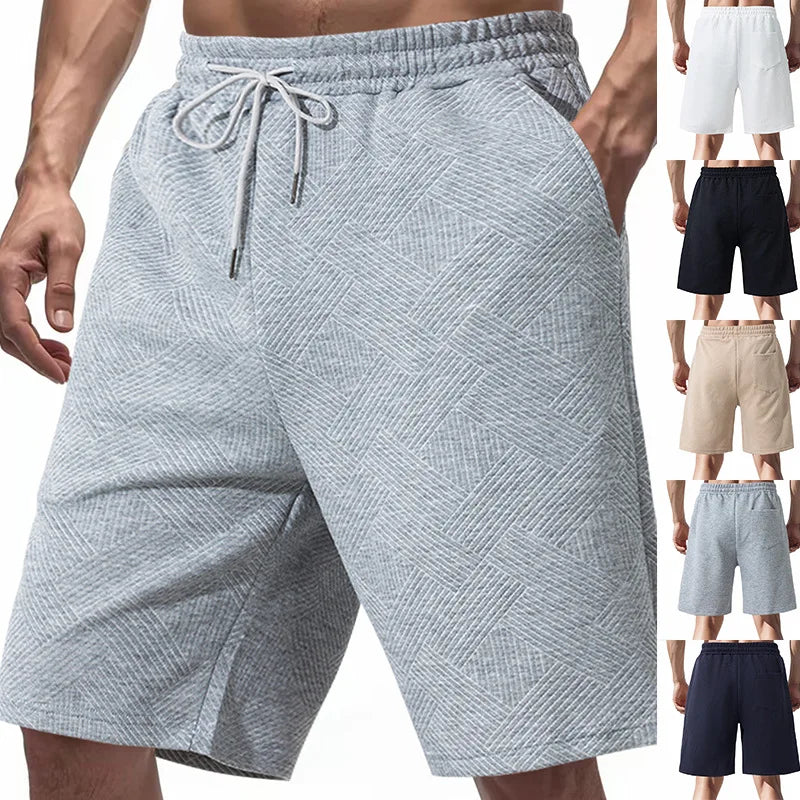 European and American shorts men's summer loose and heavy jacquard texture trendy high street hip-hop five-point shorts