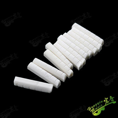 Acoustic guitar  and 4 5 6 7 12String Bass guitar nut slotted, upper and lower nuts slotted in various sizes Made of Bovine bone