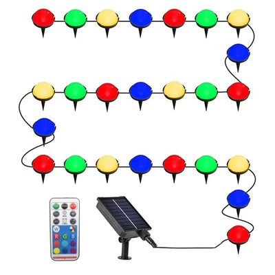 Solar Outdoor Landscape Lighting 25 LED 10M Pathway Lights with Remote for Patio Pathway Lawn Yard Driveway Walkway Driveway