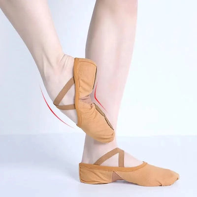 Zapatos de Ballet para mujer y niña, zapatillas de baile de la academia de baile, suela dividida suave, tela elástica