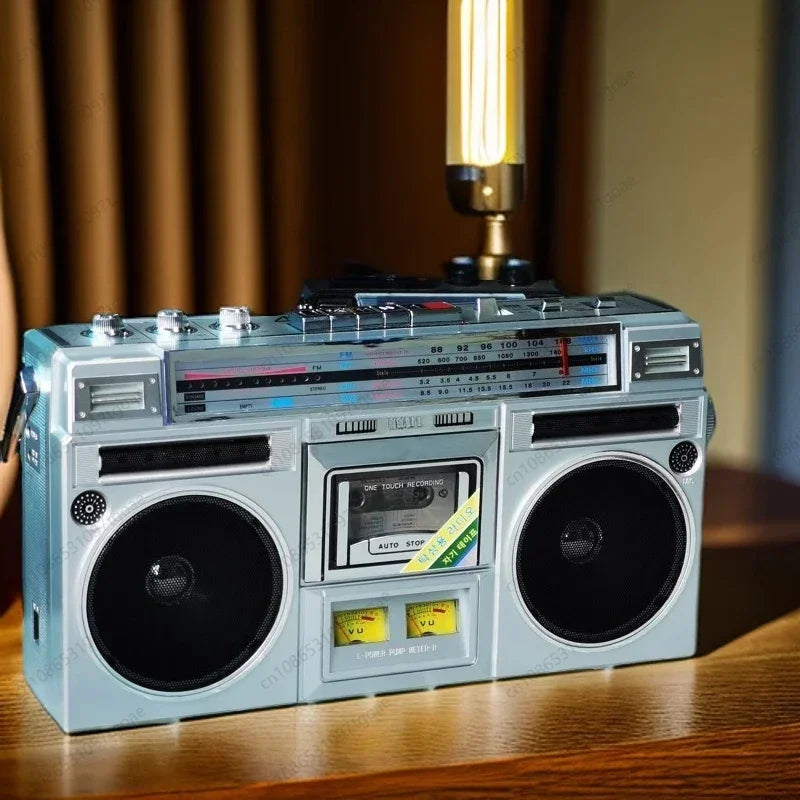 Retro stereo dual speaker radio Recorder Convenient tape drive Bluetooth USB TF card