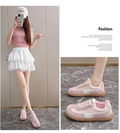 Women's Shoes Fashion Trend College Style Wide Toe Soft Comfortable Flat Casual Shoes Outdoor Casual Sports Shoes Women Sneaker