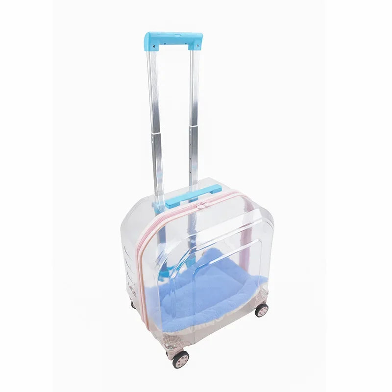 Pet Cat Carrier Out Trolley Case Portable Large Capacity Dog Bag Transparent Breathable Cat Backpack Transporter Pet Supplies