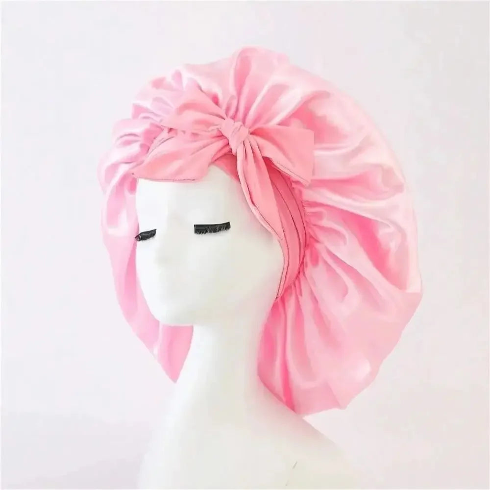 Satin Bonnet Silk Bonnet Adjustable Bonne For Sleeping Hair Caps With Tie Band Bonnets For Women Men Hair Styling Accessories