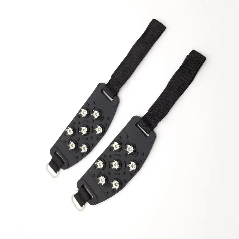 Ice Cleats Traction Crampons Overshoe Ice Snow Anti Slip Spikes Grips Ice Grippers for Adult Hiking Mountaineering Boots Winter