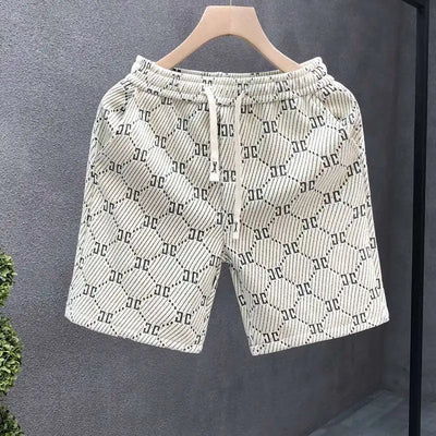 Men's Clothing New Shorts Summer Loose Fit Letter Jacquard 5-Inch Casual Trendy Versatile Streetwear Fashion