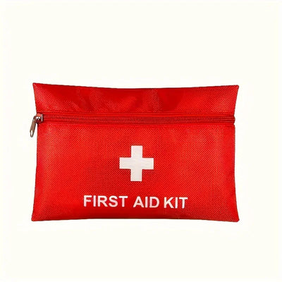 12 emergency first aid kits, including scissors, bandages, tape, and tweezers - compact red travel and car survival bag
