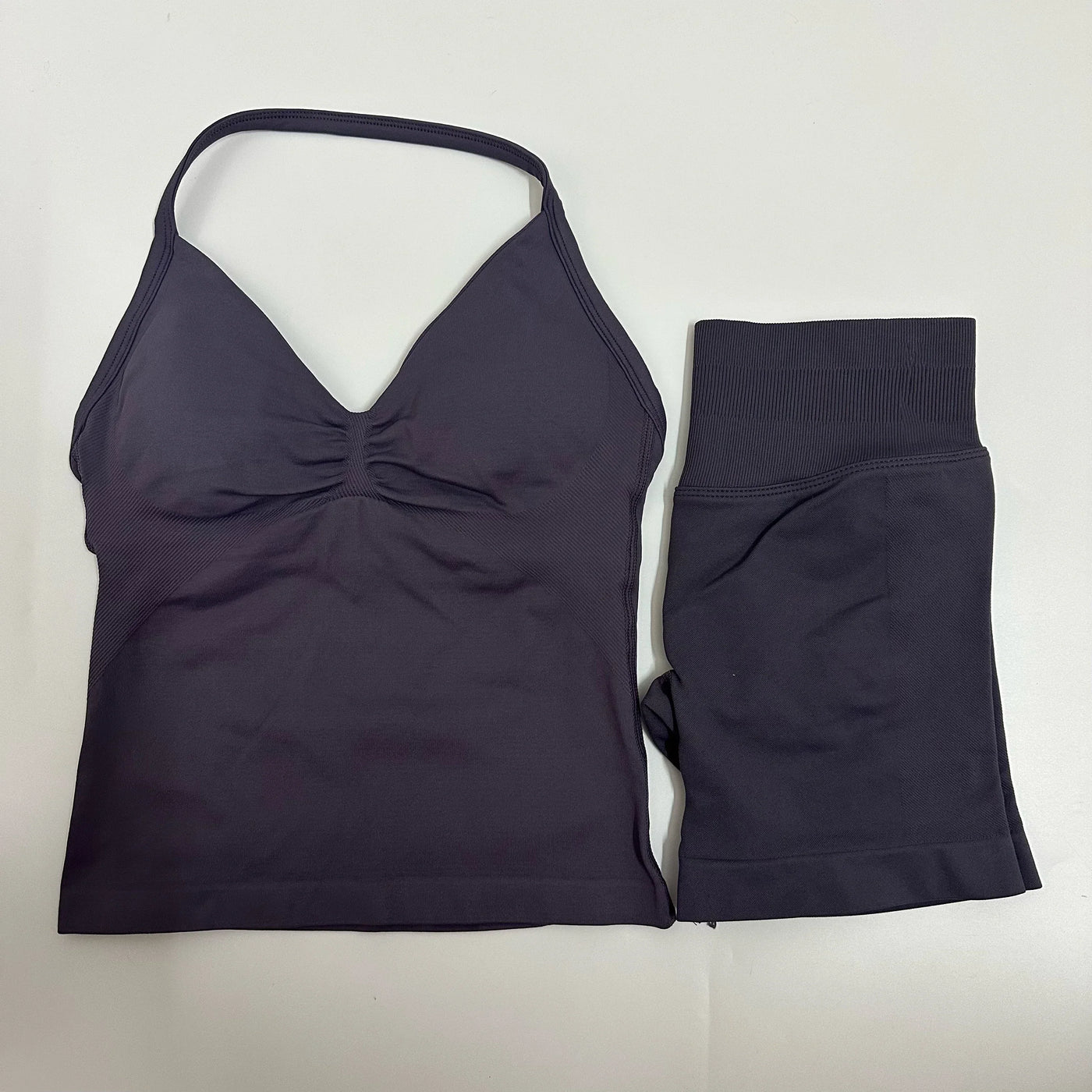 Women Yoga Set Seamless Yoga Longline Strappy Tank Top