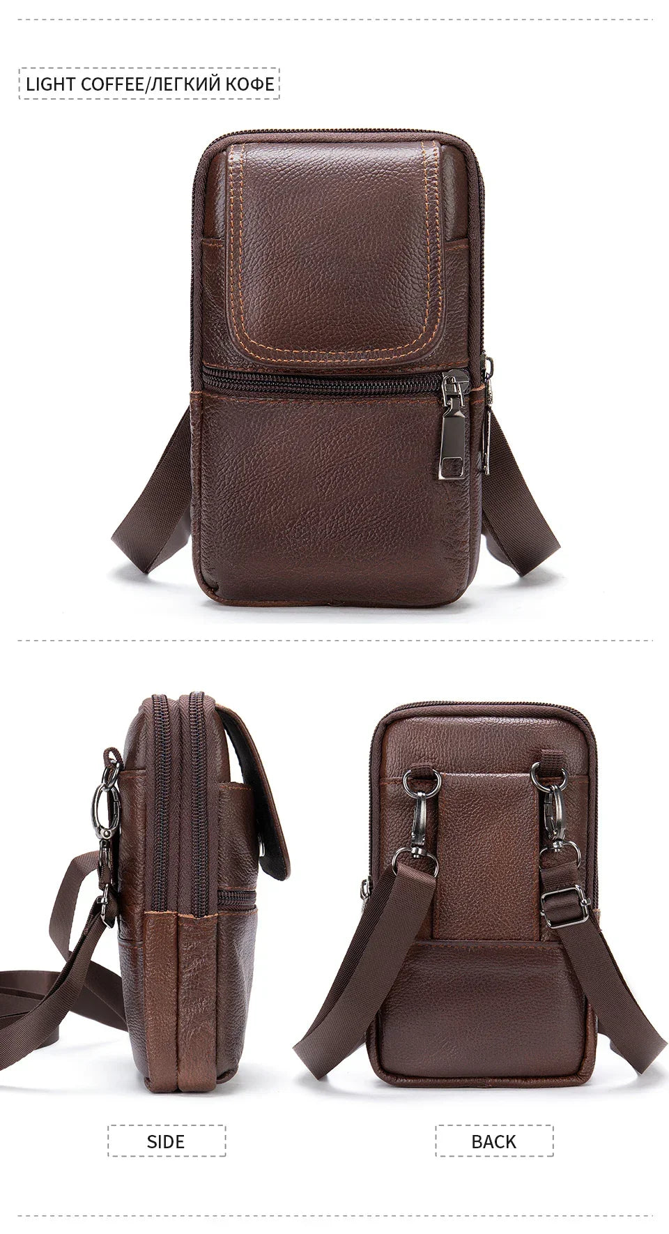 Shoulder Bag for Men Black Phone Bags Small Belt Bags Men Waist Pack Casual Messenger Bags