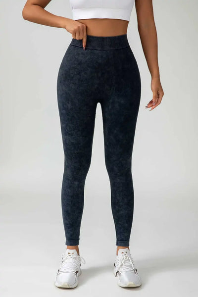 Women BUM Low V-Back Scrunch Butt Leggings Acid Wash Denim Blue Women High Stretch Sports Yoga Pants Women Gym Cycling leggings