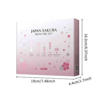 LAIKOU Sakura Kit Skin Care Sets Moisturizing and Reducing Fine Lines Cleansing Pore Product 5-Piece Korean Christmas Gift Set