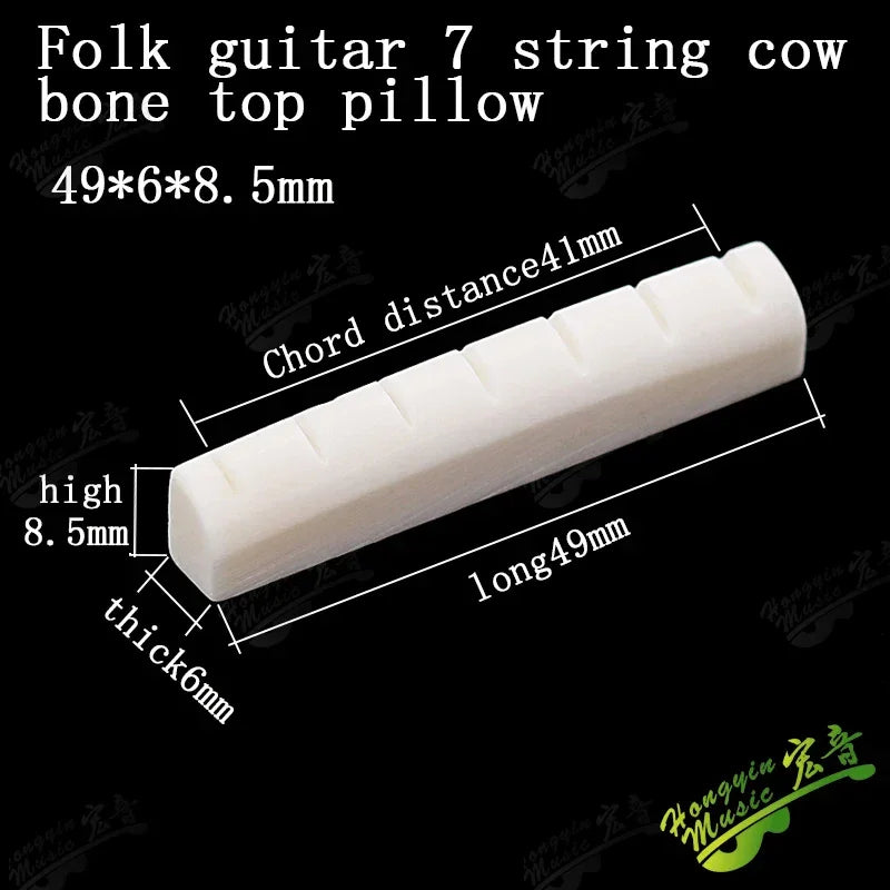 Acoustic guitar  and 4 5 6 7 12String Bass guitar nut slotted, upper and lower nuts slotted in various sizes Made of Bovine bone