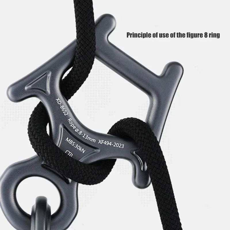 Aluminum Alloys Downhills Descender Rappel Belays Abseiling Mountaineering Device for Rock Climbing and Succour