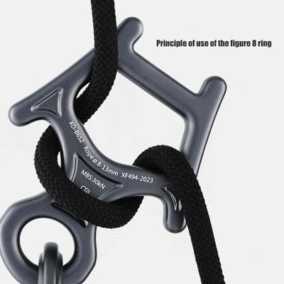 Aluminum Alloys Downhills Descender Rappel Belays Abseiling Mountaineering Device for Rock Climbing and Succour
