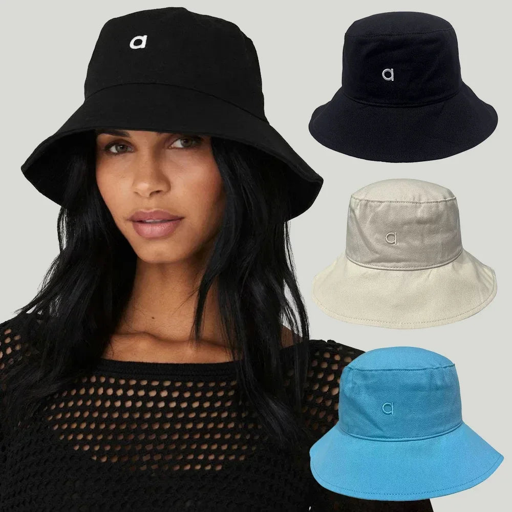 Women Fisherman Hats Sunscreen Hat Travel Beach Hat Solid Color Girls Outdoor Sun Cap