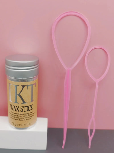 Women Hair Wax Stick Set with Slick Back Brushes Gel Pomade for Kids Little Girls Toddler Flyaway Hair Wig Styling Accessories