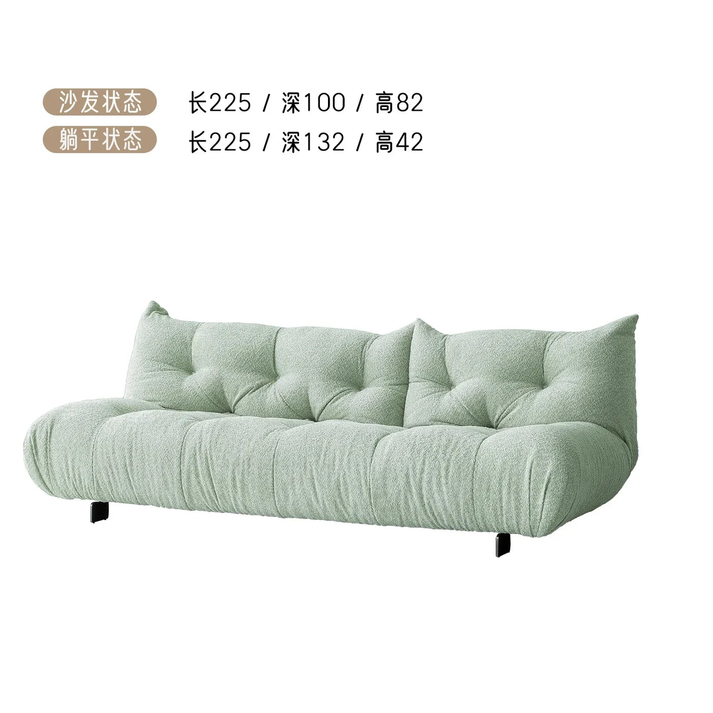 Alpaca Velvet Creamy Style Sofa Bed Foldable for Small Rooms Multifunctional for Lounging Sleeping Lazy Comfort Furniture FYLS