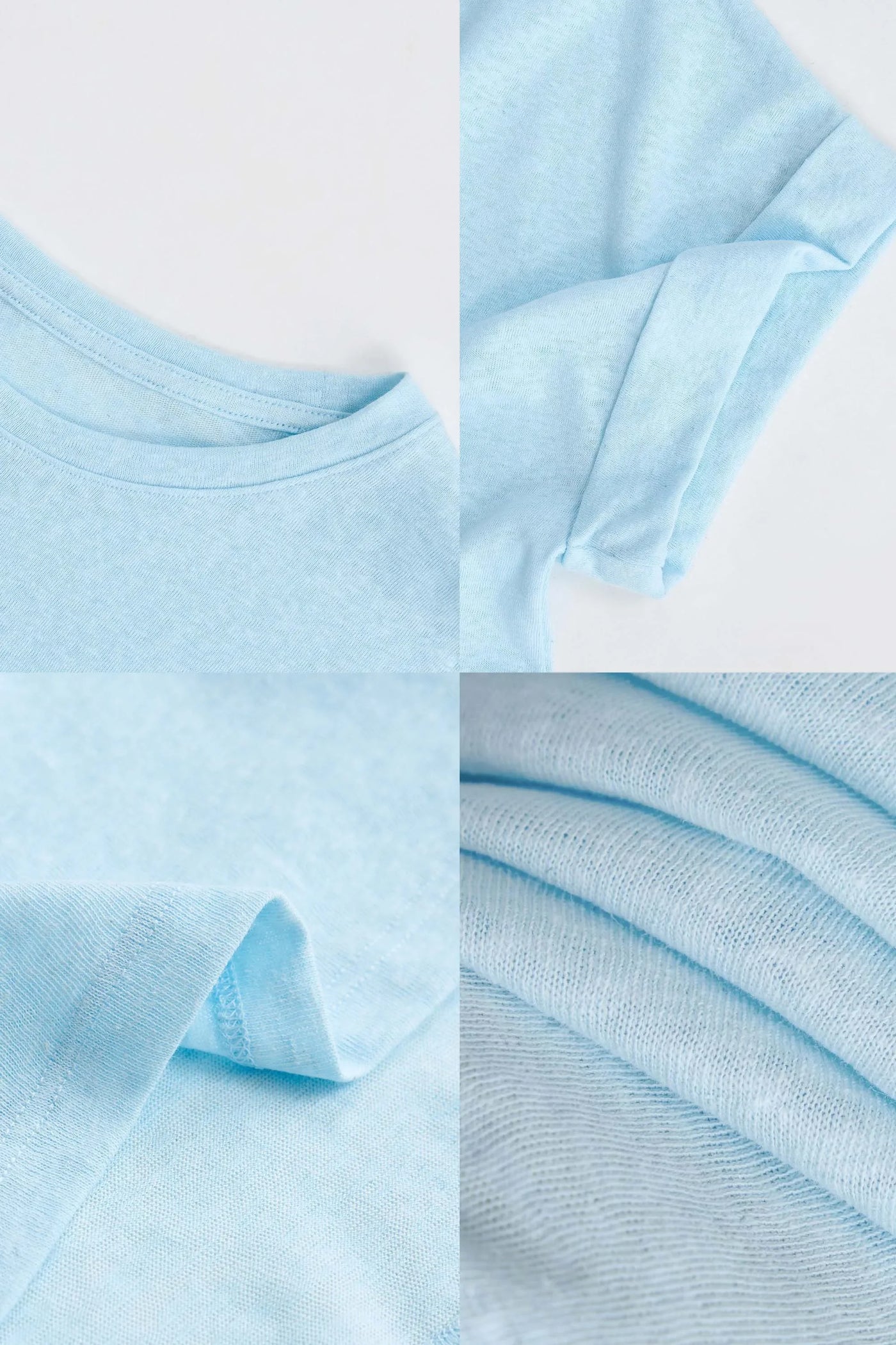 Women Linen Tops Crew Neck